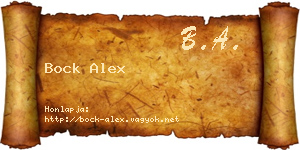 Bock Alex névjegykártya