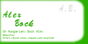 alex bock business card